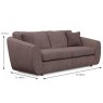 Bossano 3 Seater Sofa Fabric A Dimensions