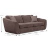 Bossano 3.5 Seater Sofa Fabric A Dimensions