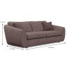 Bossano 3.5 Seater Sofa Fabric A Dimensions