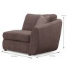 Bossano Modular 1.5 Seater Arm RHF Fabric A Dimensions