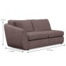 Bossano Modular 3 Seater Sofa Arm LHF Fabric A Dimensions