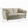 Zofia 3 Seater Sofa Fabric A Dimensions