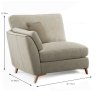 Zofia Modular 1.5 Seater Arm LHF Fabric A Dimensions
