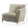 Zofia Modular 1.5 Seater Arm RHF Fabric A Dimensions