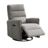 Texan Electric Reclining Swivel Rocker Fabric Light Grey