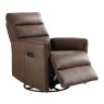 Texan Electric Reclining Swivel Rocker Faux Leather Chestnut