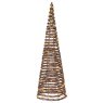Micro LED Cone Wicker Brown With Classic White Lights 60cm Close up