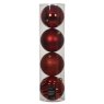 Baubles In Tube Christmas Red 14cm (Set Of 4)