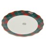 Dinner Plate With Christmas Tree & Tartan Edge