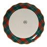 Dinner Plate With Christmas Tree & Tartan Edge Close up