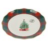 Breakfast/Side Plate With Christmas Tree & Tartan Edge