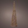 Micro LED Wicker Cone Brown With Classic White Lights 90cm