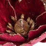 Magnolia Flower On Clip Oxblood 23cm Close up