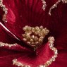 Magnolia Flower On Clip Oxblood 23cm Close up