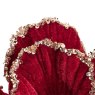 Magnolia Flower On Clip Oxblood 23cm Close up