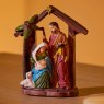 Nativity Scene In Stable 13cm Close up