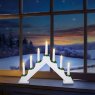 Wooden Candle Bridge White With Bulbs 39cm
