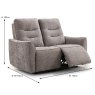 Camden 2 Seater Sofa Electric Reclining Fabric Stone Dimensions