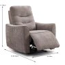 Camden Electric Reclining Armchair Fabric Stone Dimensions