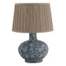 Mindy Brownes Cleo Table Lamp Blue Base With Beige Speckled Pleated Shade