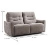 Camden 2.5 Seater Sofa Electric Reclining Fabric Stone Dimensions