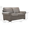 Cervosa 2.5 Seater Sofa Leather Category 15(S) Dimensions