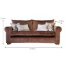 Sylvia 3 Seater Sofa Fabric Standard & Aquaclean Dimensions