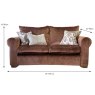 Sylvia 2 Seater Sofa Fabric Standard & Aquaclean Dimensions