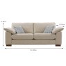 Emilia 4 Seater Sofa Fabric Standard & Aquaclean Dimensions
