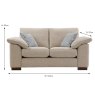 Emilia 2 Seater Sofa Fabric Standard & Aquaclean Dimensions