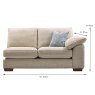 Emilia Modular 3 Seater Sofa Arm RHF Fabric Standard & Aquaclean Dimensions