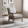 Castile Armchair With Cream Linen Fabric Seat & Back Cushions Lifestyle