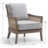 Castile Armchair With Cream Linen Fabric Seat & Back Cushions Dimensions