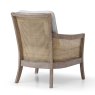 Castile Armchair With Cream Linen Fabric Seat & Back Cushions Rear View