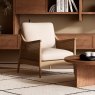 Loomier Armchair With Cream Linen Fabric Seat & Back Cushions Lifestyle