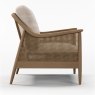 Loomier Armchair With Cream Linen Fabric Seat & Back Cushions Side View