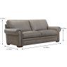 Cervosa 3.5 Seater Sofa Leather Category 15(S) Mushroom Dimensions