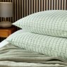 Helena Springfield Calico & Chalk Tranquil Check Super King Duvet Cover Set Green Stack