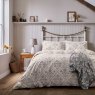 Helena Springfield Harvest Moon Folk Trellis Reversible King Duvet Cover Set Charcoal & Linen
