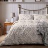 Helena Springfield Harvest Moon Folk Trellis Reversible Double Duvet Cover Set Charcoal & Linen