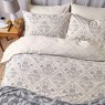 Helena Springfield Harvest Moon Folk Trellis Reversible Single Duvet Cover Set Charcoal & Linen Over