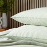 Helena Springfield Calico & Chalk Twill Stripe Double Duvet Cover Set Green Stack