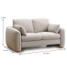 Constance 2 Seater Sofa Fabric Tuscany Oatmeal Dimensions