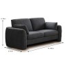 Constance 2 Seater Sofa Fabric Deep Ocean Dimensions