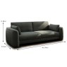 Constance 3 Seater Sofa Fabric Winter Moss Dimensions