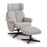 Darling Swivel & Reclining Armchair +  Footstool Fabric Pearl Grey