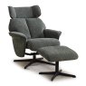 Darling Swivel & Reclining Armchair +  Footstool Fabric Winter Moss