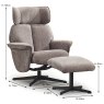 Darling Swivel & Reclining Armchair +  Footstool Fabric Stone Dimensions