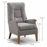 Colchester Fireside Armchair Fabric Stone Dimensions