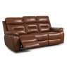 Bassano 3 Seater Electric Reclining Sofa Leather Tan